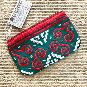 Handcrafted Quilted Cotton Zippered Pouch, NEW